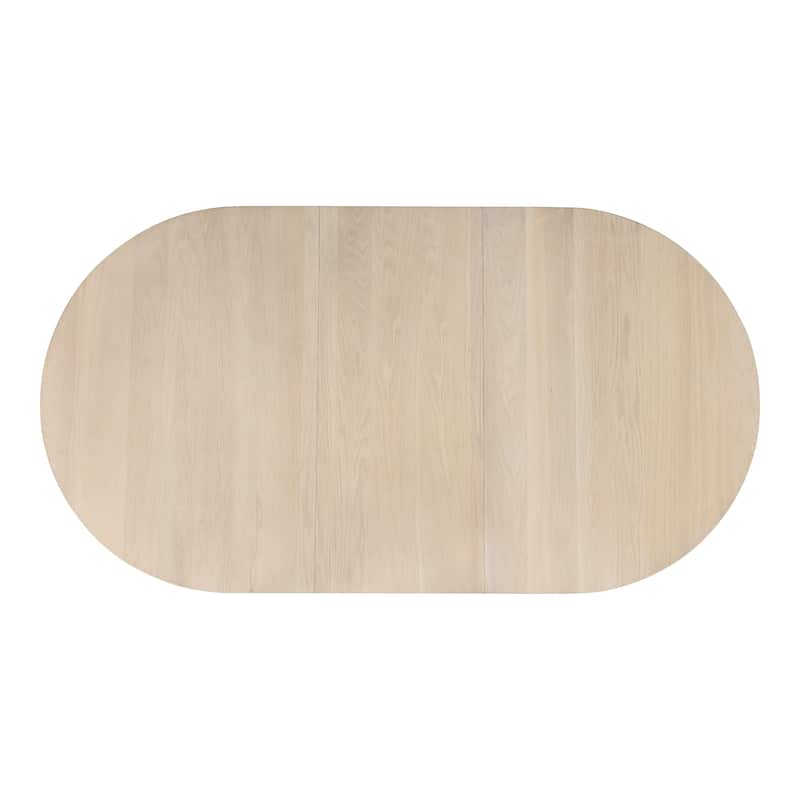 Furniture of America Zailen Mid-Century Modern 5-Piece White Oak Wood Extendable Dining Table Set