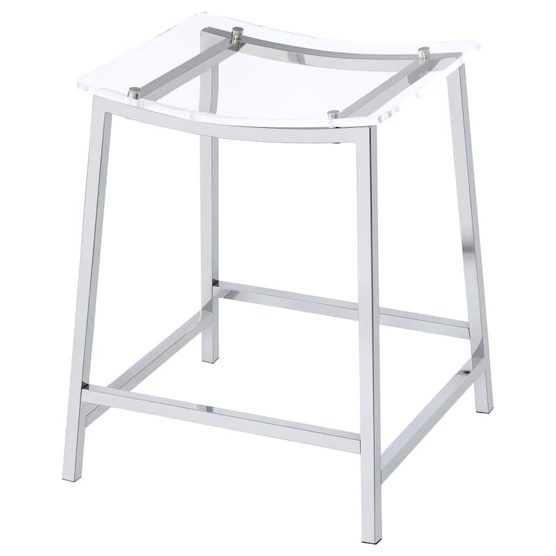 Jovani Acrylic Backless Stool Chrome (Set of 2)