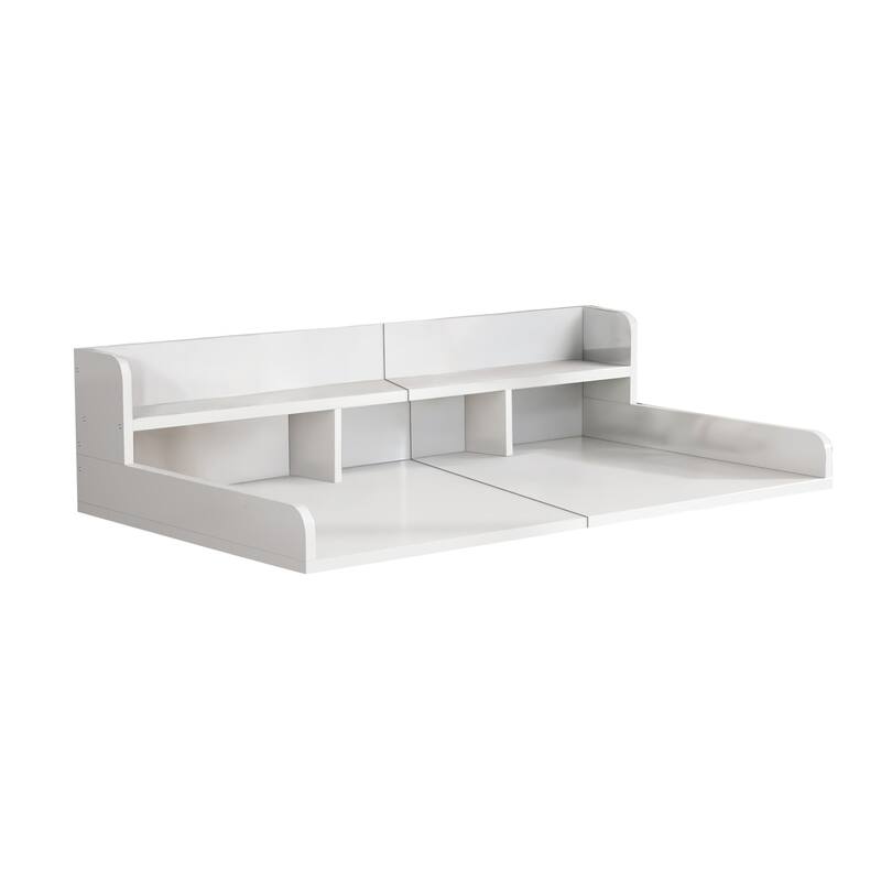 Washer Dryer Countertop, Laundry Wood Shelf Topper with Edge, 54" Width x 27.5" Depth Double Layer Organizer