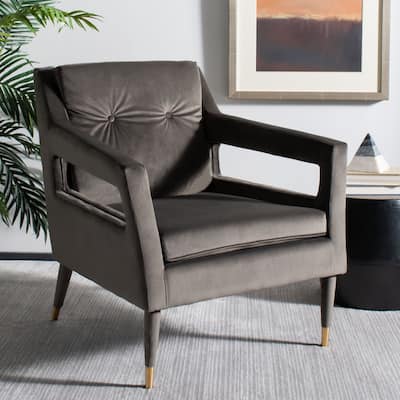 SAFAVIEH Mara Tufted Velvet Accent Chair - 30.3" x 34.1" x 33.9"