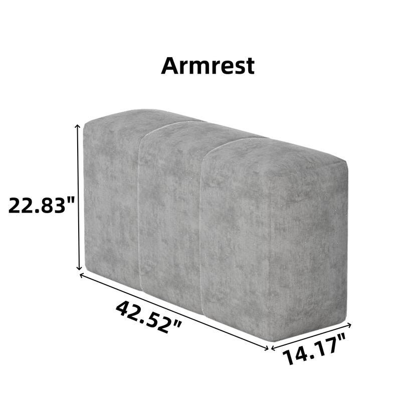 Modern Oversized Modular Sectional Sofa with 2 Ottoman and 2 seat, with 4 Pillows,4 PCS DIY Combination Tufted Sofa
