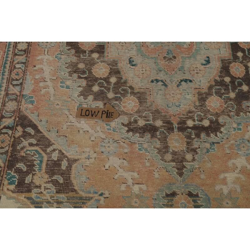 Vintage Orange Tabriz Persian Rug Handmade Traditional Wool Carpet - 6'7" x 9'4"