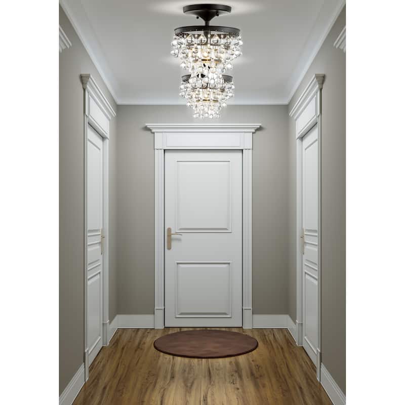 Gabrielle Metal/Crystal LED Flush Mount, by JONATHAN Y