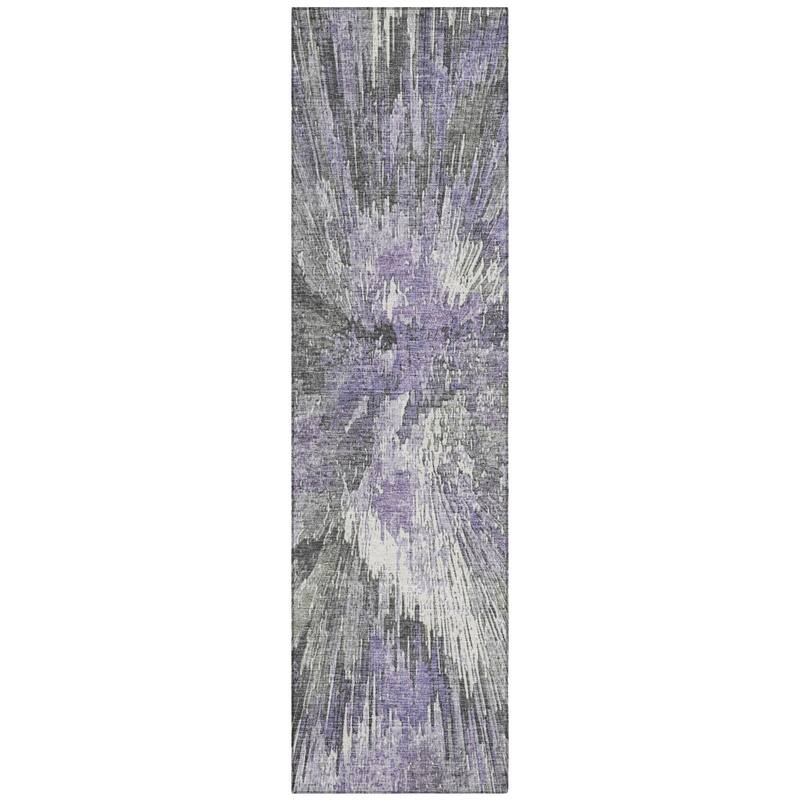 Machine Washable Indoor/ Outdoor Abstract Burst Chantille Rug
