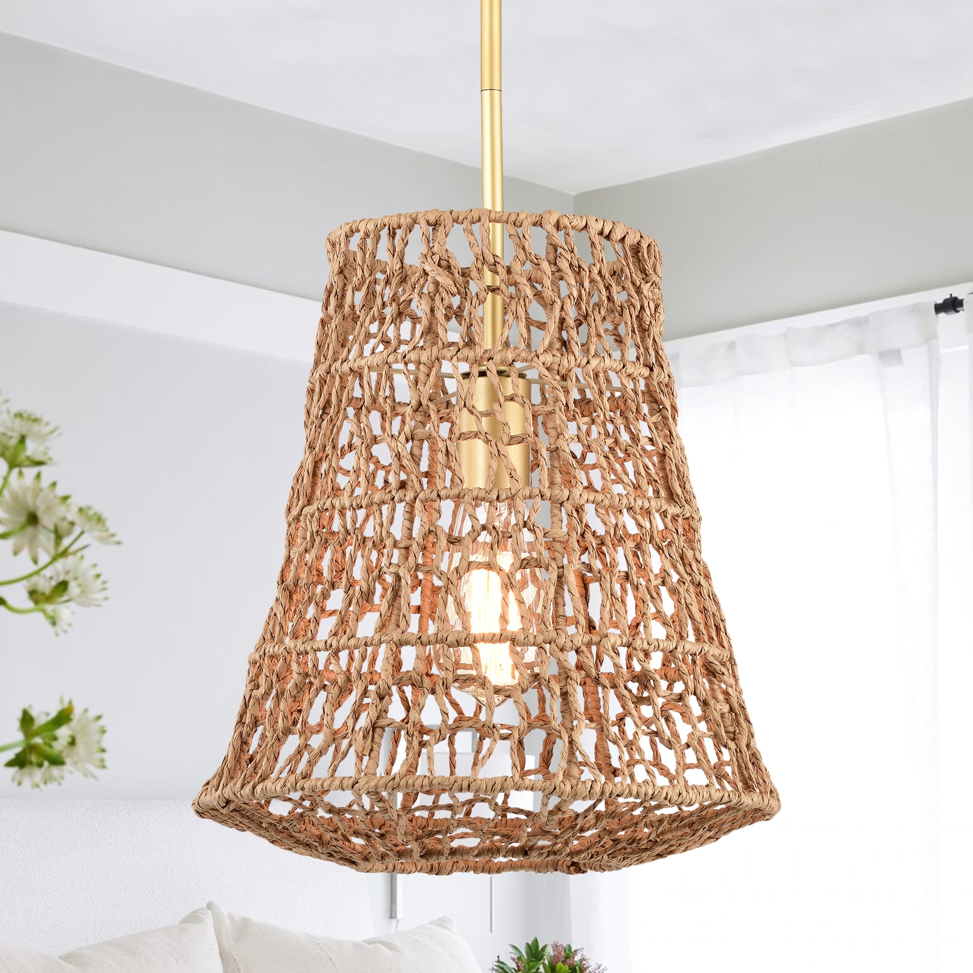 Rattan pendant light bunnings best sale