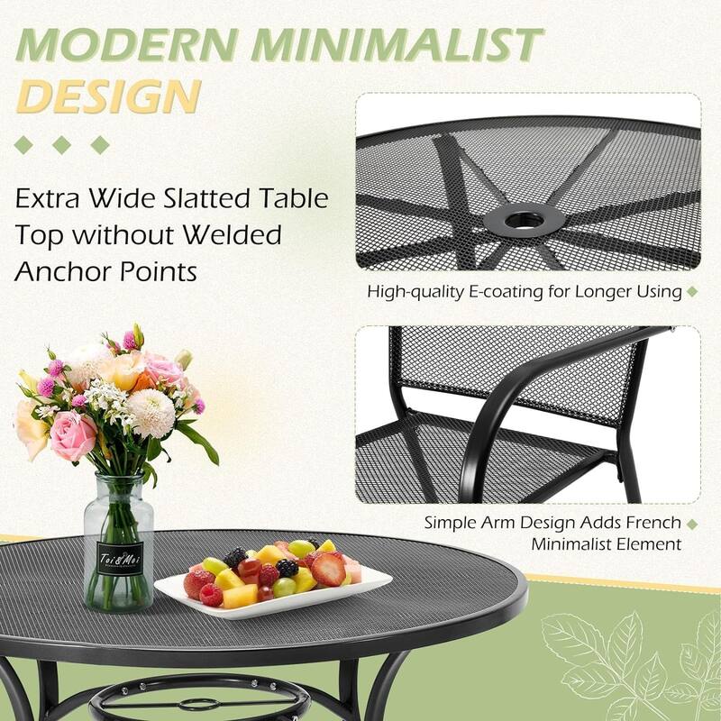 AECOJOY Metal Patio Dining Table ,Weather-Resistant Table