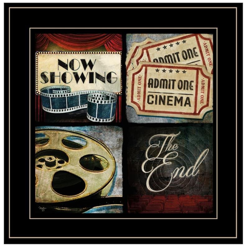 TrendyDecor4U Farmhouse "At the Movies I" Framed Print Wall Art by Mollie B - Multi-Color