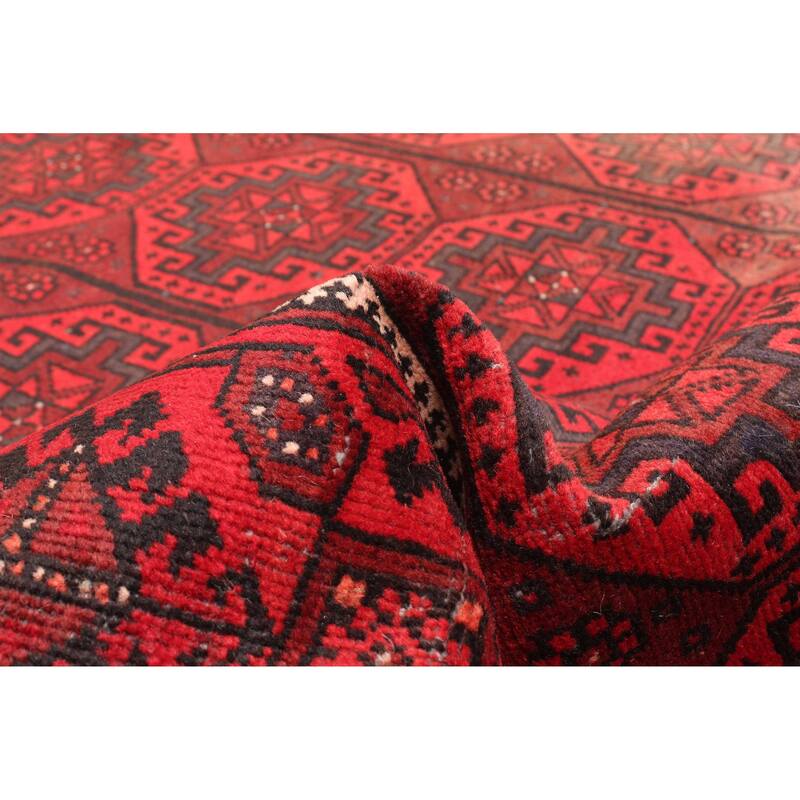 ECARPETGALLERY Hand-knotted Baluch Red Wool Rug - 4'0 x 7'5