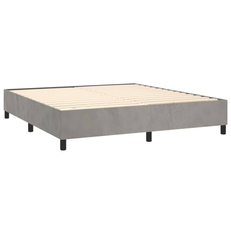vidaXL Bed Frame Box Spring Platform Bed with Mattress for Bedroom Velvet