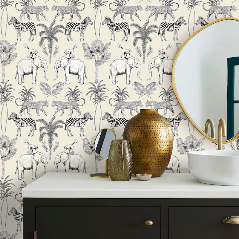 Fine Decor Nauman Eggshell Safari Walk Wallpaper