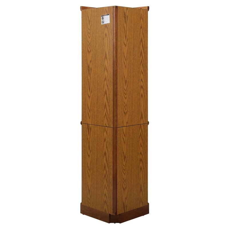 6 Shelf Corner Curio Diapaly Cabinet with Glass Shelves (Bulb Not Included)