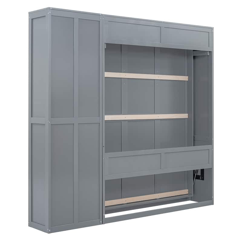 Queen Murphy Bed with Shelves