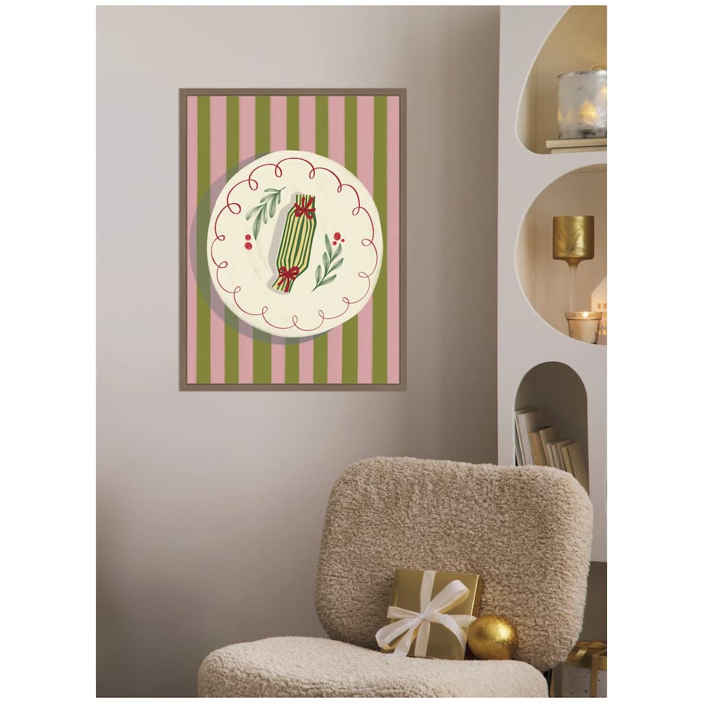 Kate and Laurel Framed Canvas Christmas Toffee Gift by Nikita Jariwala