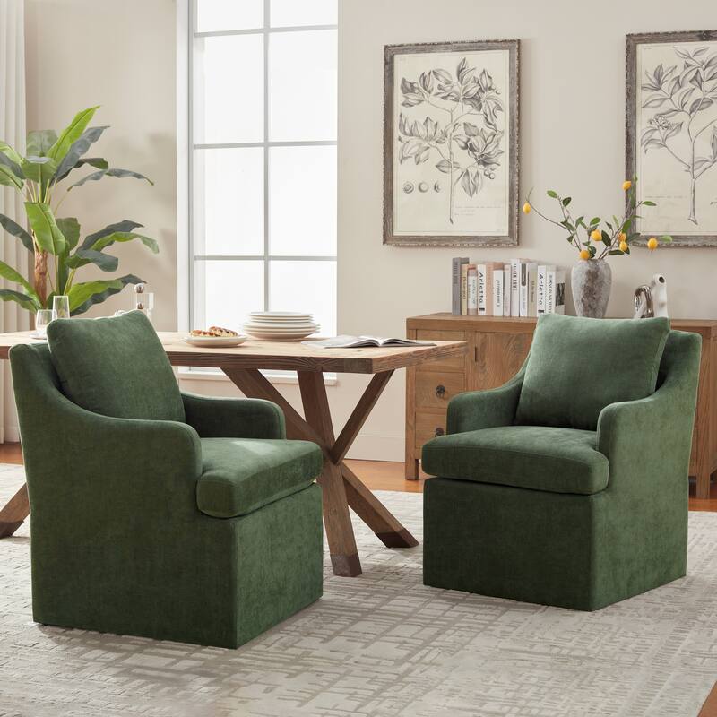 Upholstered Dining Chairs, Modern Kitchen Chairs Dinner Chairs with 4 Casters