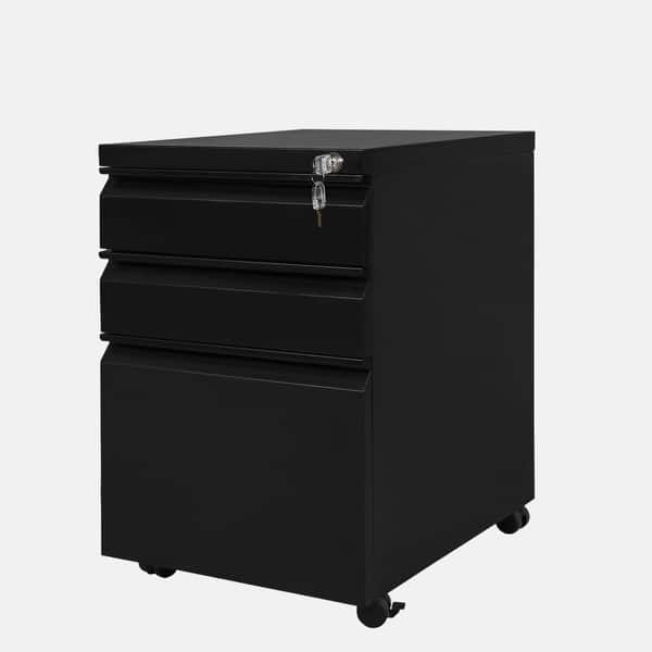 3 Drawer Mobile File Cabinet With Lock Metal Filing Cabinet Legal Letter Size Overstock 31796205