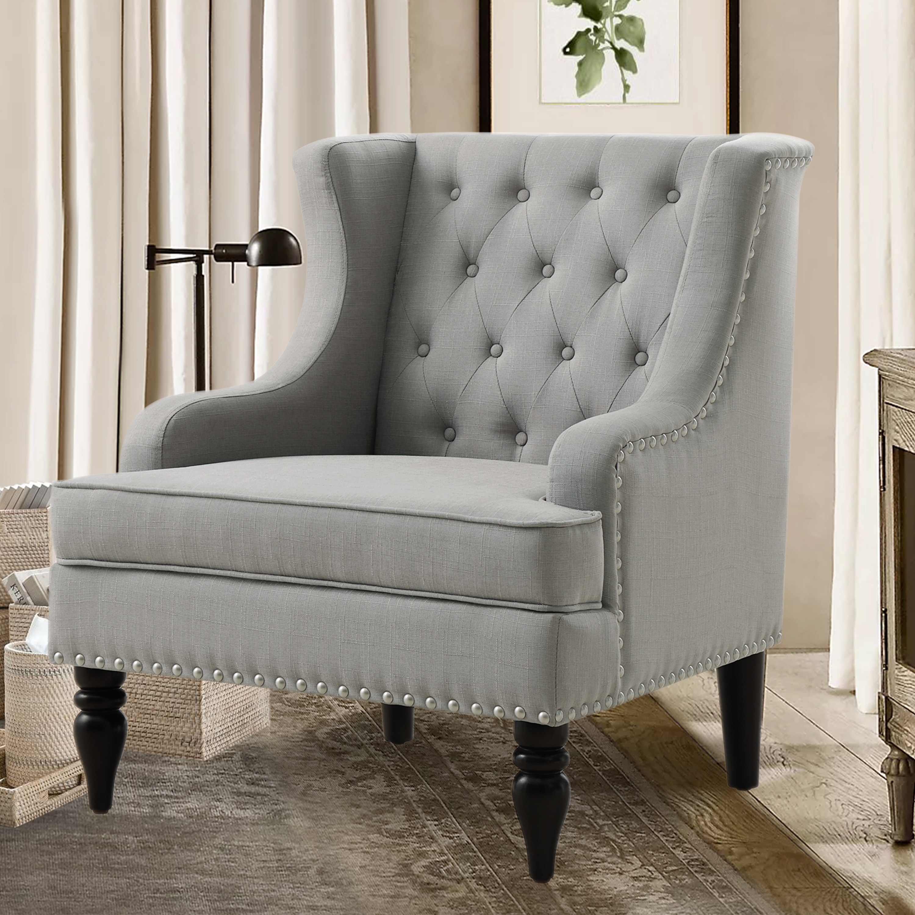 C12 Wooden Dining Chairs, Modern Fabric Upholstered Dining Room Chair Kitchen Chairs