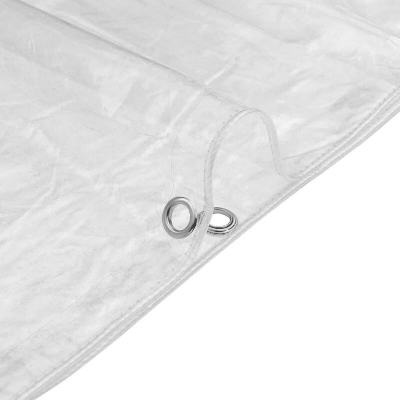 vidaXL Clear Tarpaulin with Eyelets 6.6/9.8x6.6/9.8/13.1/16.4/19.7/26.2' PVC - Transparent