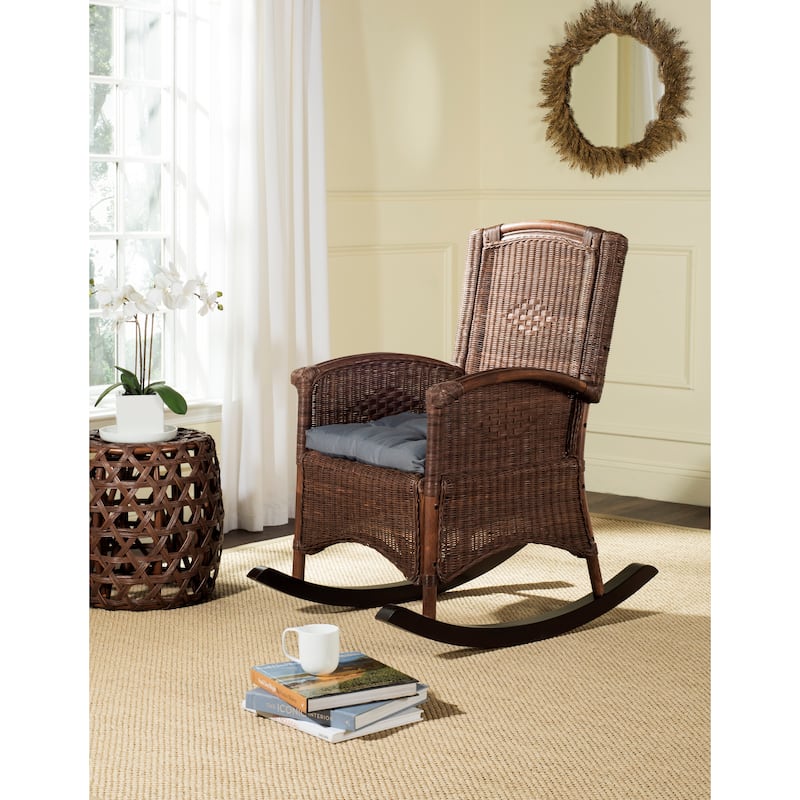 SAFAVIEH Secunda Antique Grey Rocking Chair - 25" x 35.4" x 40" - 25Wx35Dx40H