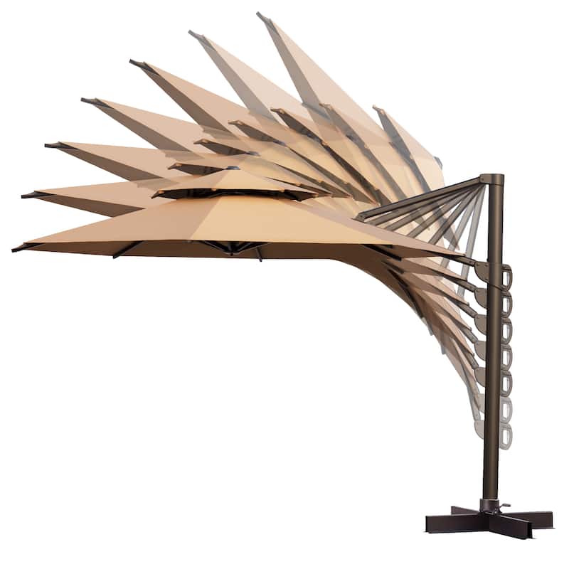 Pellebant Outdoor Round Cantilever Umbrella with Base