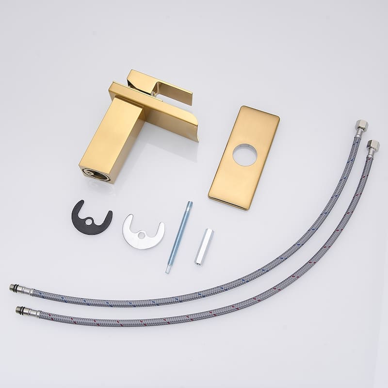 Single Handle Gold Bathroom Sink Faucet with Drain Assembly