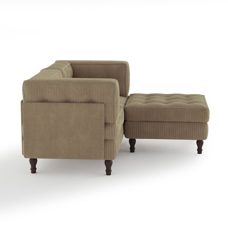 Oversized Sofa Corduroy Tufted Modular Sectional Set