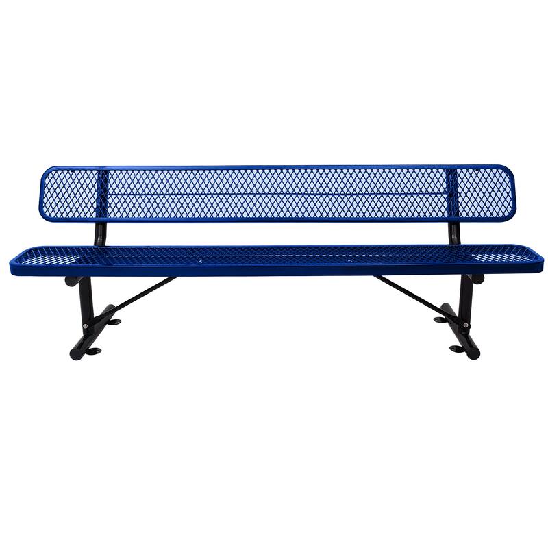 Outdoor Steel Bench With Backrest