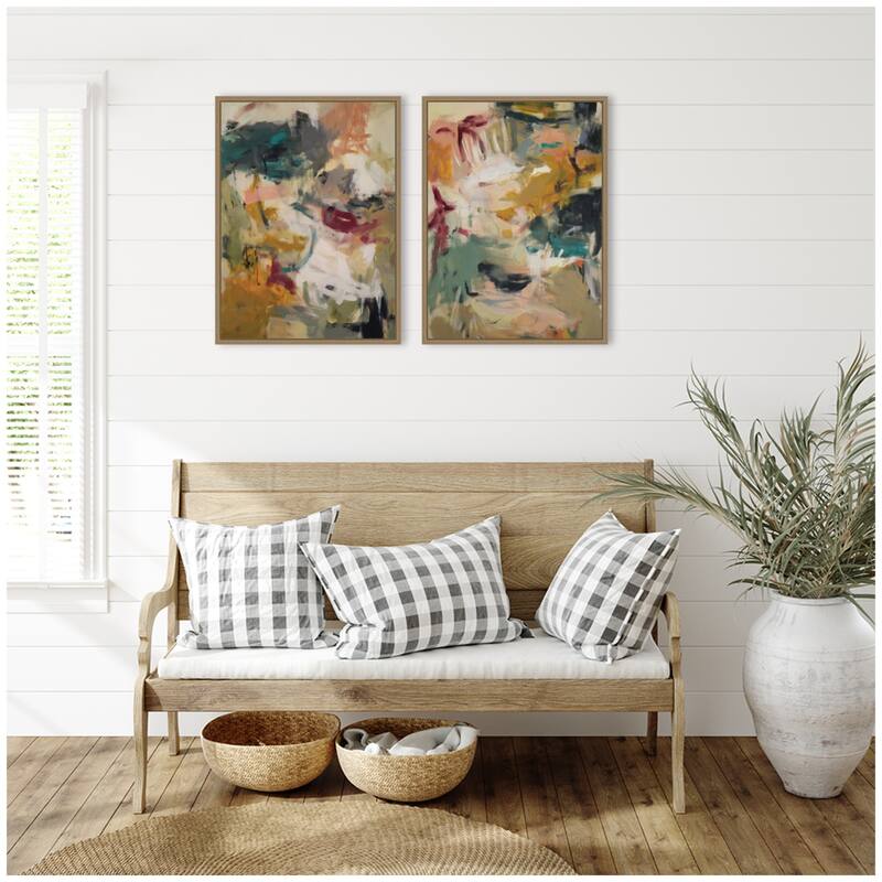 Kate and Laurel Painted Storm No. 1 & No. 2 2 Piece Framed Canvas Wall Art Set by Amy Lighthall