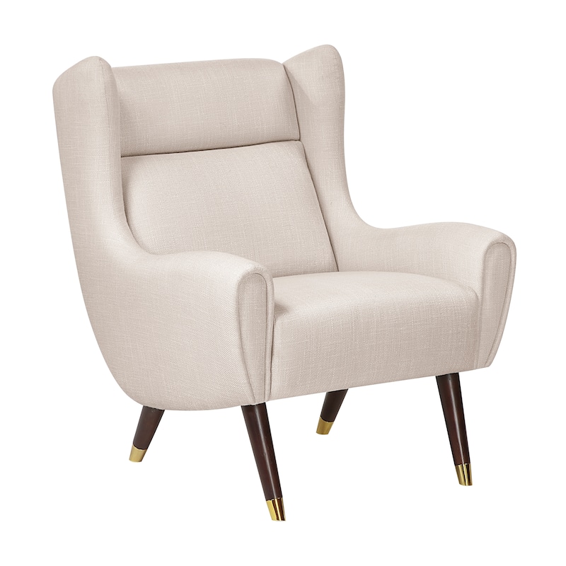 Edmund Textured Fabric Accent Chair - Beige