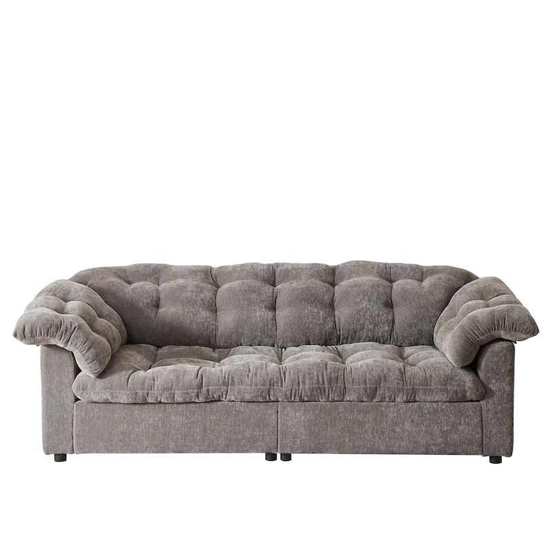 99 Inch Chenille 2-Seater Sofa,Upholstered Fluffy Cloud Sofa