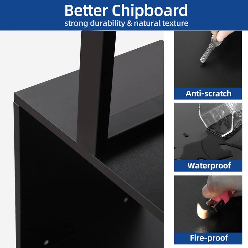 Moasis Modern Corner Shelf Bookcase Bookshelf with Unique S Shaped for Living Room and Home Office