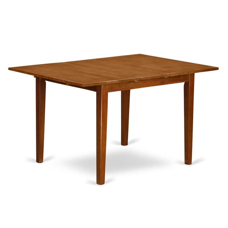 East West Furniture 5 Piece Kitchen Table Set- a Rectangle Dining Room Table and 4 Kitchen Chairs, Saddle Brown (Seat Options)