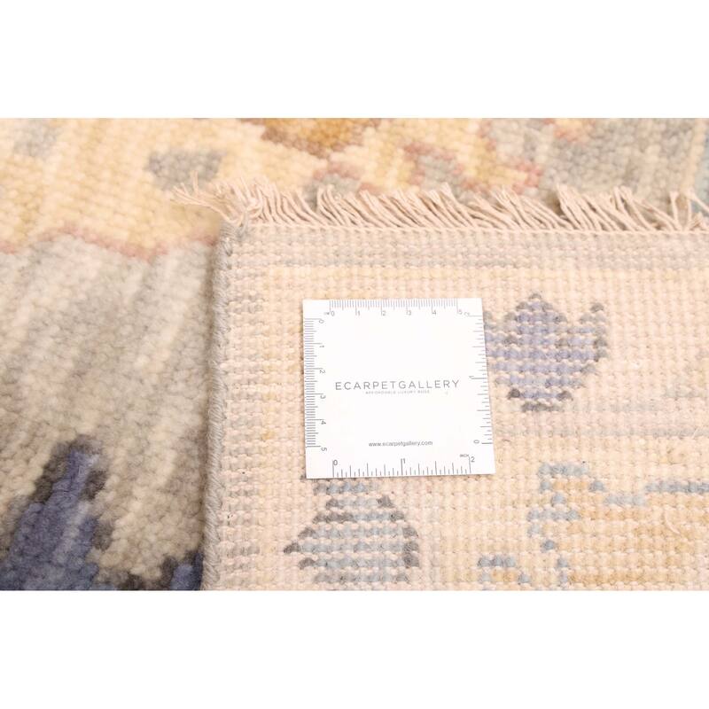 ECARPETGALLERY Hand-knotted Modern Oushak Light Grey Wool Rug - 8'0 x 10'0