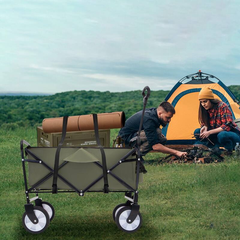 225 lb Collapsible Wagon Cart with Strapping System