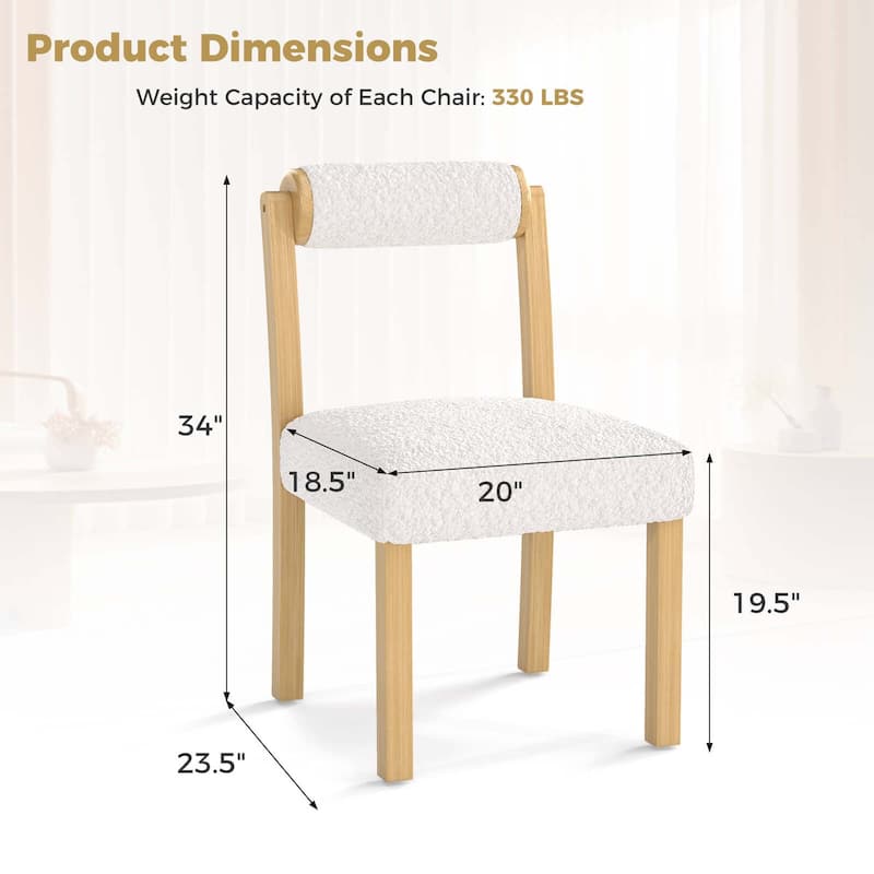 Set of 2/4 Wooden Dining Chairs Upholstered Kitchen Dining Room Chairs