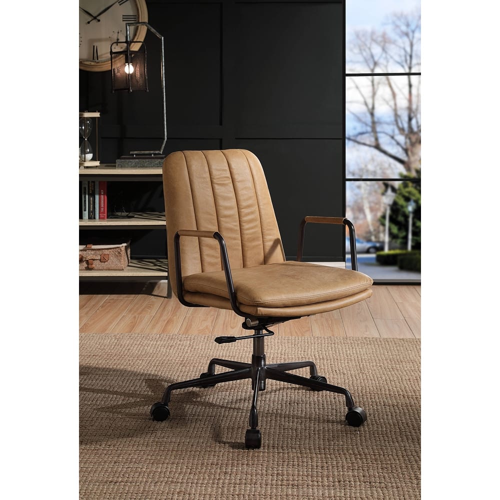 Leather Executive Office Chair, 360 Swivel Ergonomic Chair, Rolling Desk Chair with Adjustable Height and Wheels - N/A