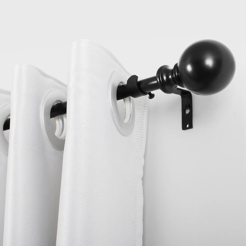 UTOPIA ALLEY 3/4 Inch Curtain Rod - Curtain Rods For Windows 48 to 86 Inch, Adjustable Drapery Rods, Black Curtain Rods