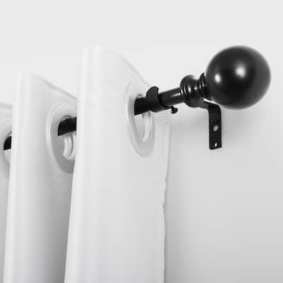 UTOPIA ALLEY 3/4 Inch Curtain Rod - Curtain Rods For Windows 48 to 86 Inch, Adjustable Drapery Rods, Black Curtain Rods