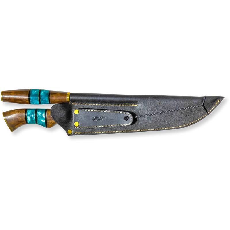 Brazilian Flame Chef Ribs 10-inch Stainless Steel Knife with Sharpener - N/A