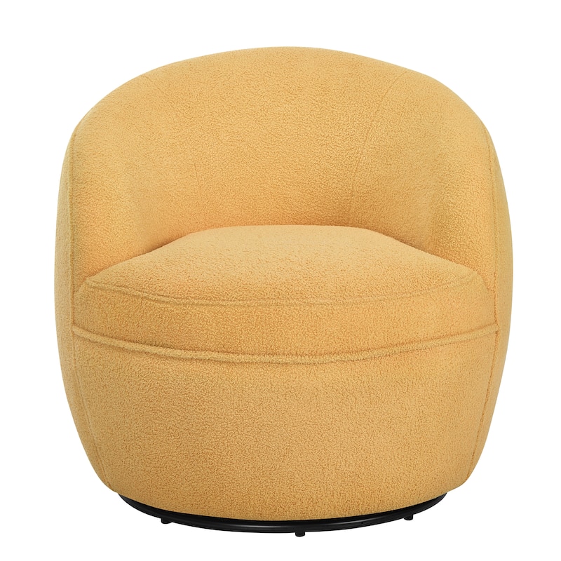 Swivel Single Lounge Sofa Plush Barrel Chair with Thick Foam Padding, Round Armchair Accent Chair Club Chair
