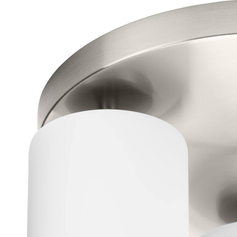 Cofield Collection 12 in. Three-Light Brushed Nickel Transitional Flush Mount - 12 in x 12 in x 7.35 in