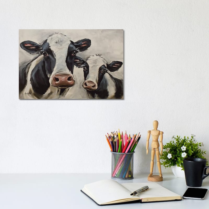 iCanvas "Farmhouse Cow Art, Mini-Me I" by Hippie Hound Studios Canvas Print - 8x12x0.75