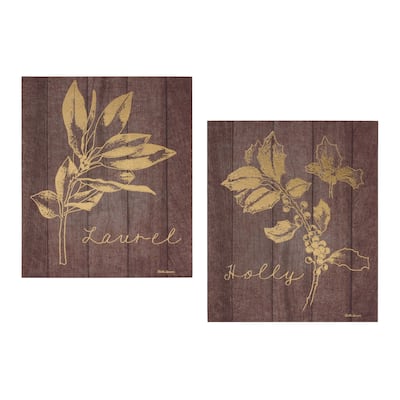 Laurel and Holly Plaque (Set of 2) - 9 x 0.25 x 11