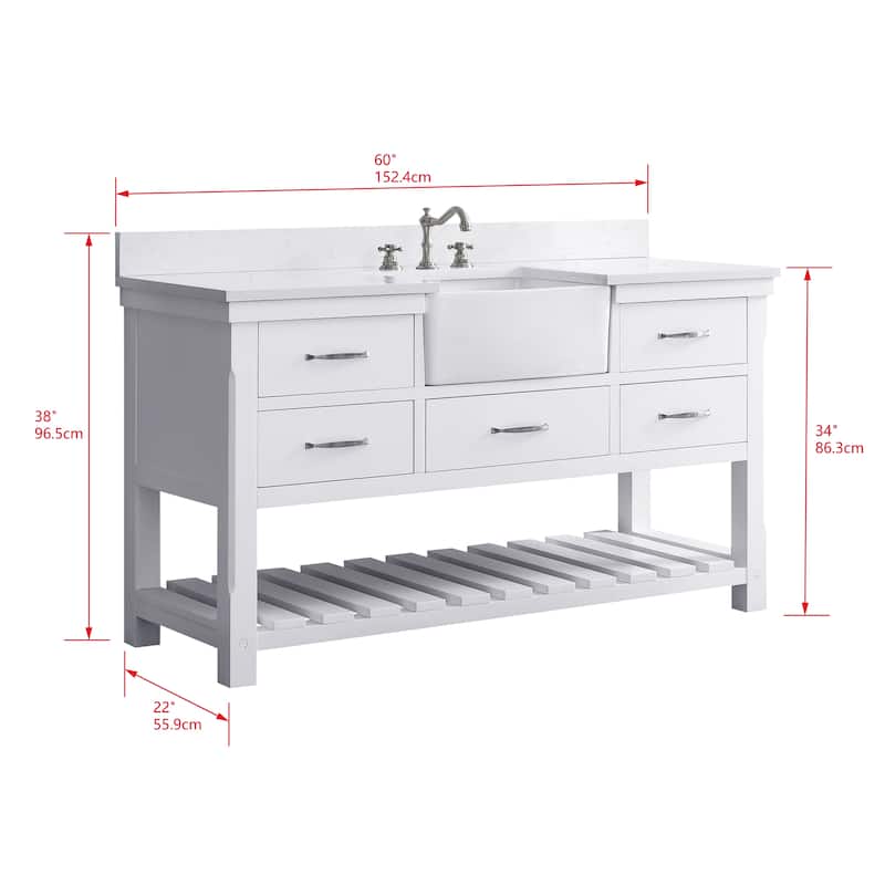 Sudio Design Wesley 60" Single Bathroom Vanity