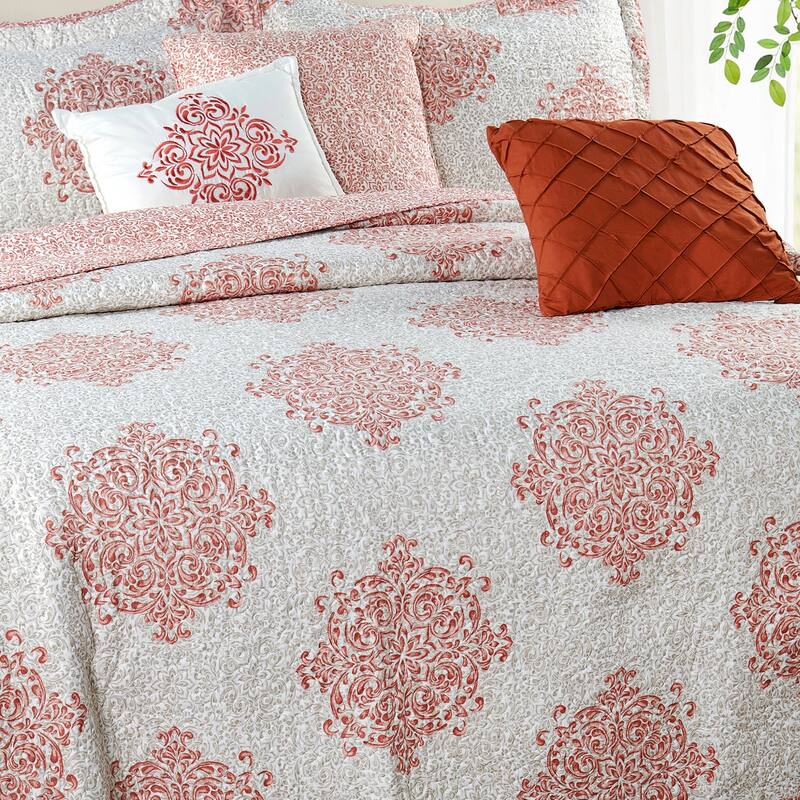 Serenta 6-piece Chelsea Printed Microfiber Quilts Coverlet Set