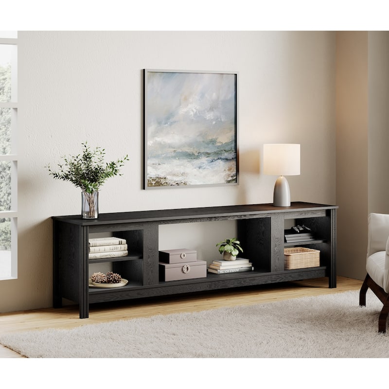 WAMPAT 70 Inch TV Stand for 75 Inch TV, Classic TV Console Table Entertainment Media Stand , Black