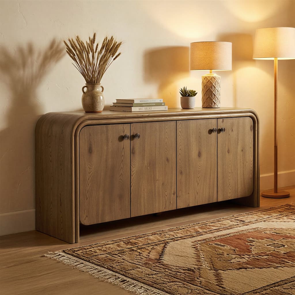 Studio London Clara Sideboard Mid-Century Modern Oak Sideboard Weathered Oak