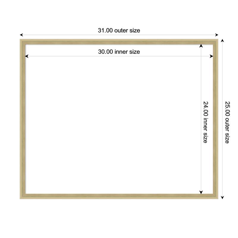 Amanti Art Lucie Black Framed Dry Erase Magnetic Board - 31 x 25 in - Lucie Champagne