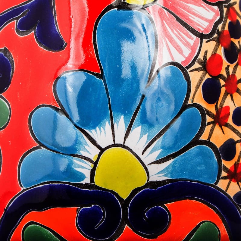 Novica Handmade Colorful Curves Ceramic Vase