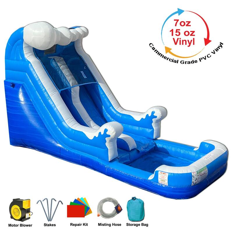 Jingo Jump 13' Sime Ocean Water Slide - 20′ L x 13′ H x 9′ W - 20′ L x 13′ H x 9′ W - Kids