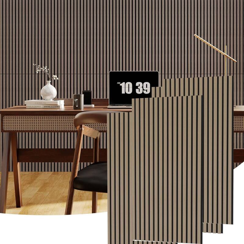 47.2" x 23.6" 3D Fluted Wood Slat Acoustic Soundproof Wall Panels for Noise Reduction - 4 PCS